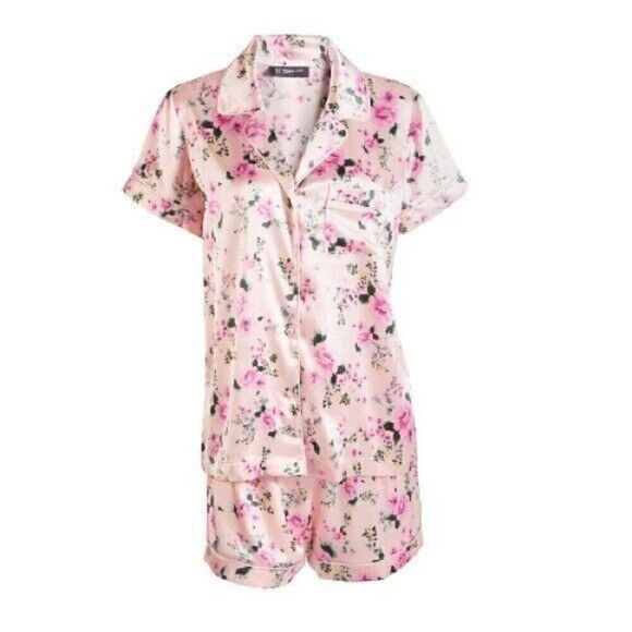 New INC Girl's Mommy & Me Satin Notched Collar Top & Shorts Pajamas Set size 6 - Picture 3 of 7